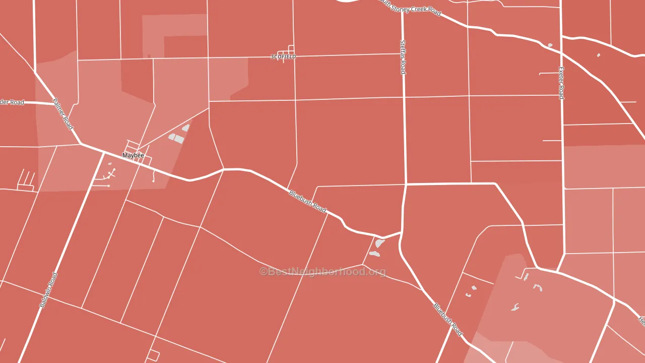 Scofield, MI block-group political-lean map