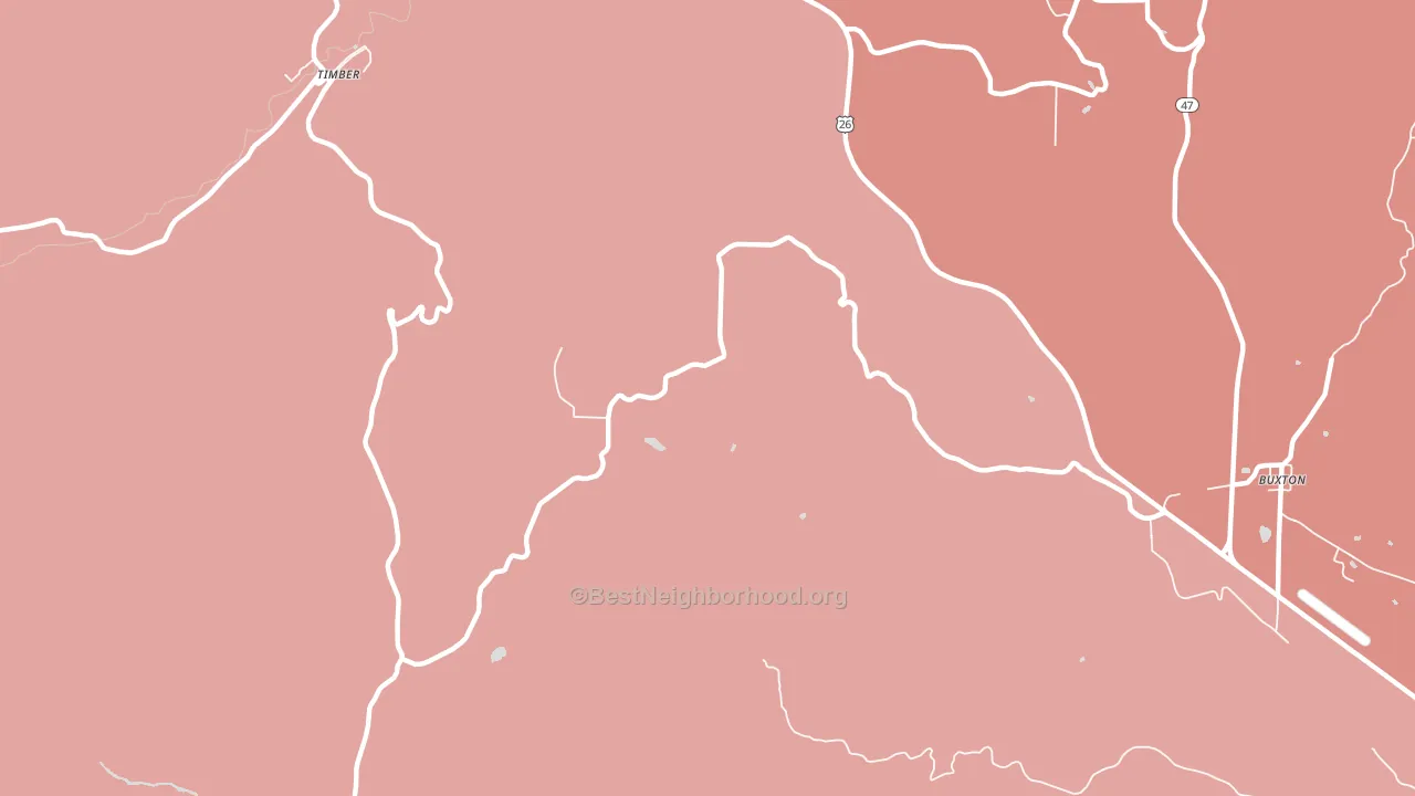 Scofield, OR block-group political-lean map
