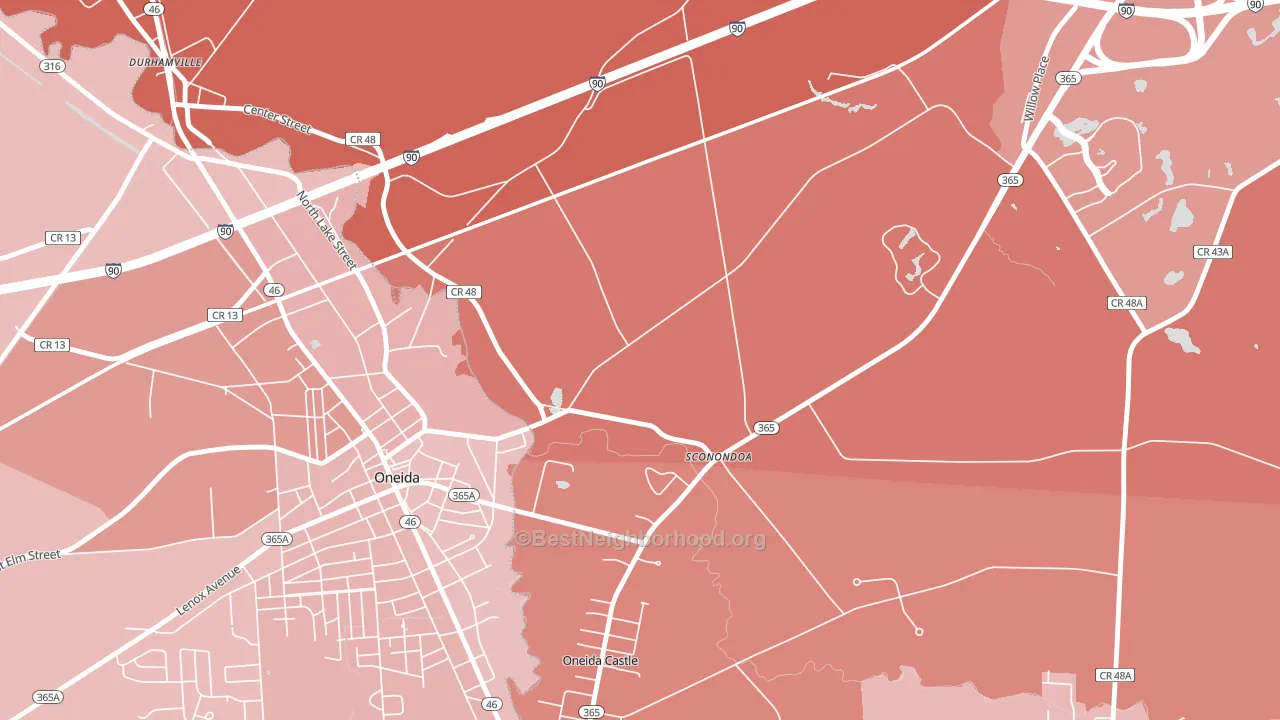 Sconondoa, NY block-group political-lean map