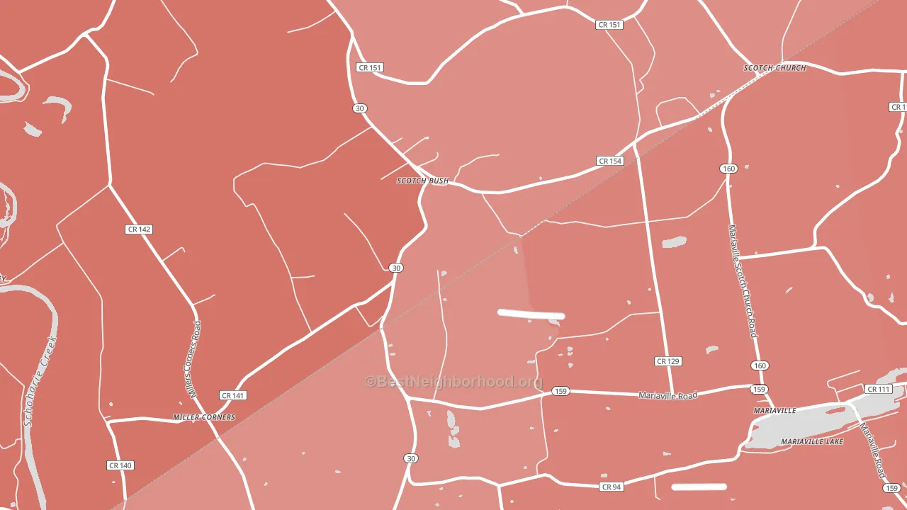 Scotch Bush, NY block-group political-lean map