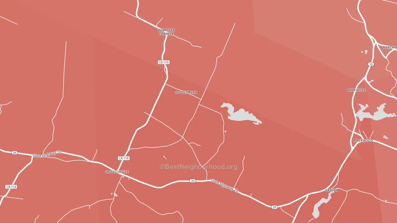 Scotchbrush, NY block-group political-lean map