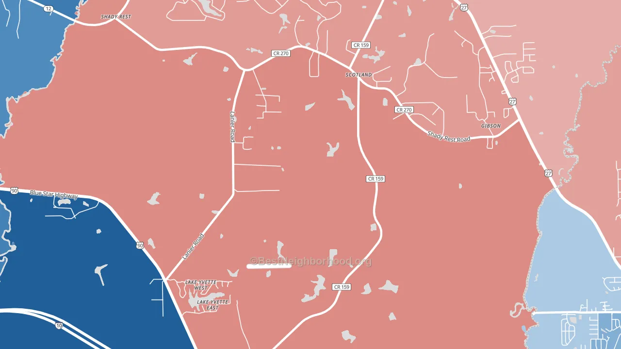 Scotland, FL block-group political-lean map