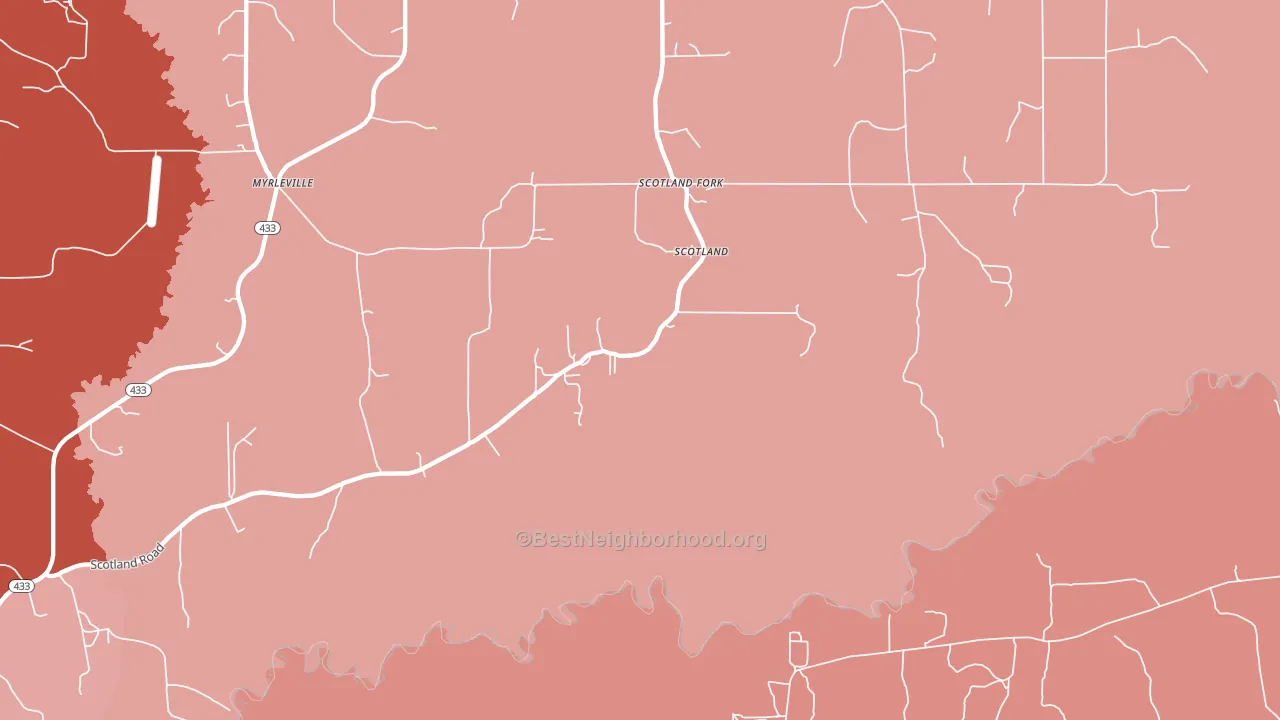 Scotland Fork, MS block-group political-lean map