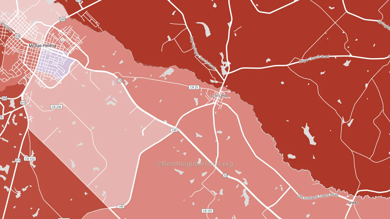 Scotland, GA block-group political-lean map
