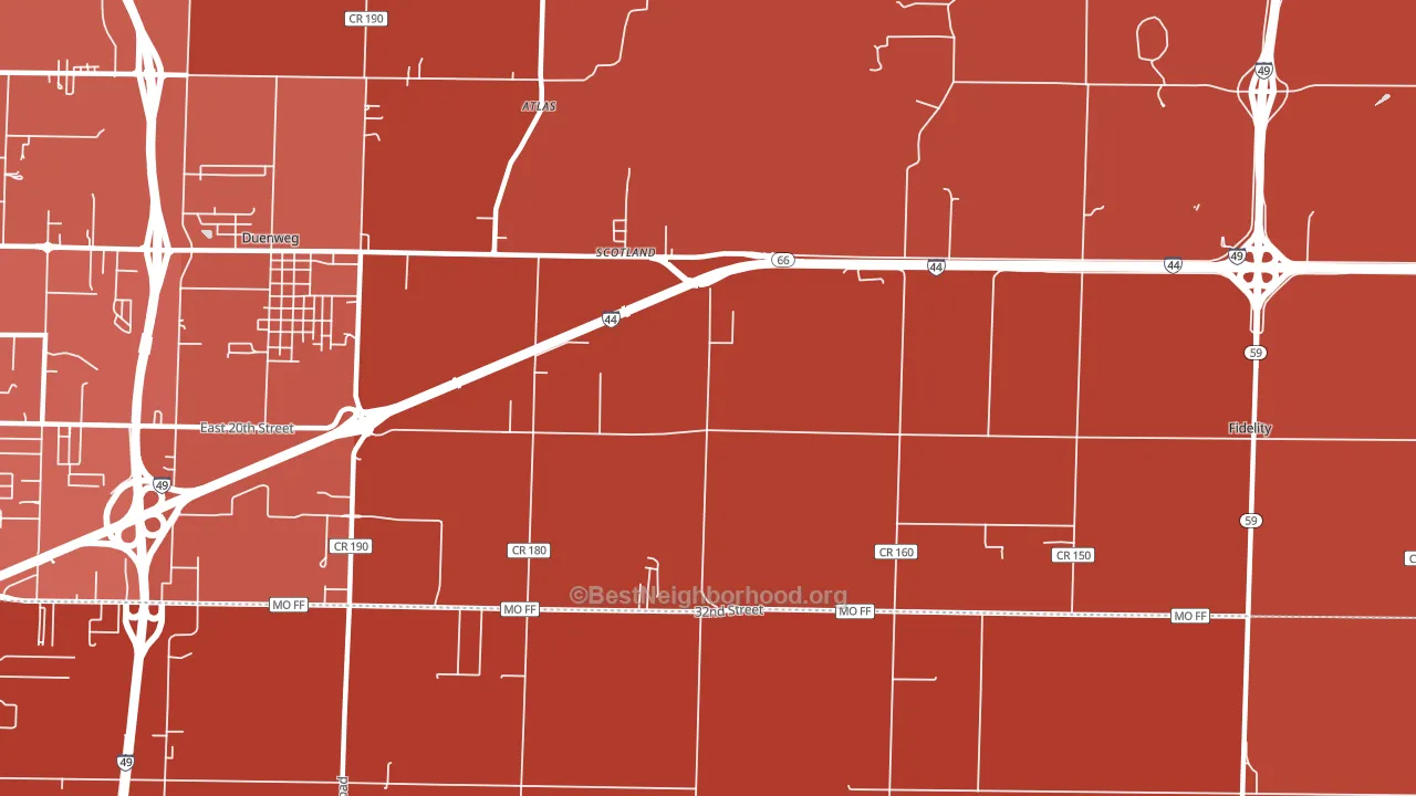 Scotland, MO block-group political-lean map
