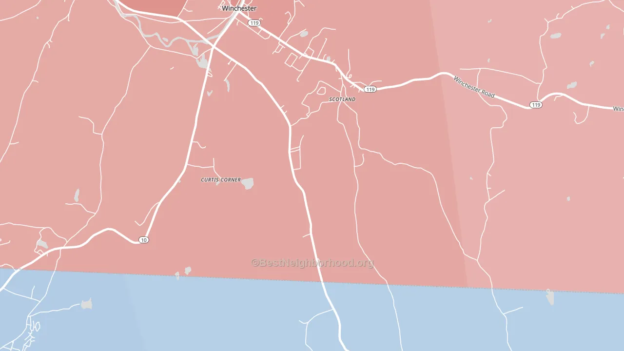 Scotland, NH block-group political-lean map