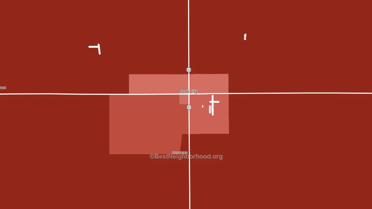Scott City, KS block-group political-lean map