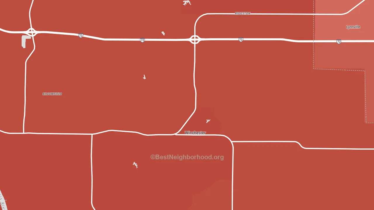 Scott County, IL block-group political-lean map
