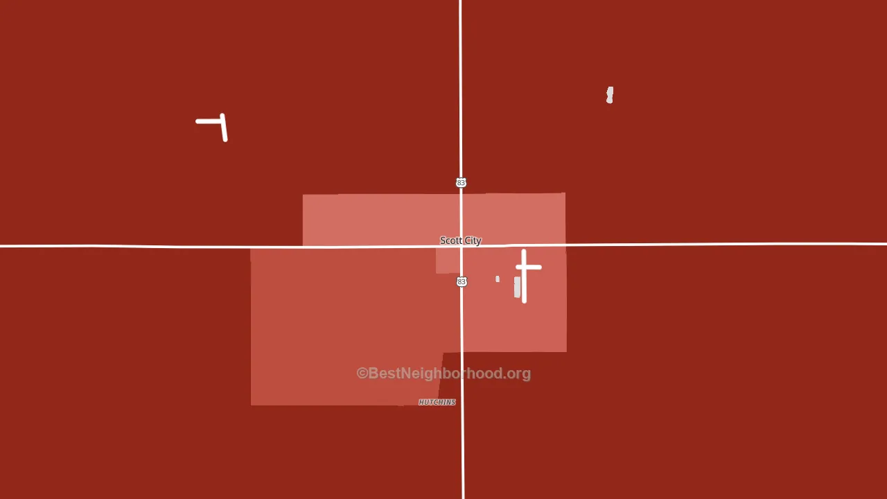 Scott County, KS block-group political-lean map