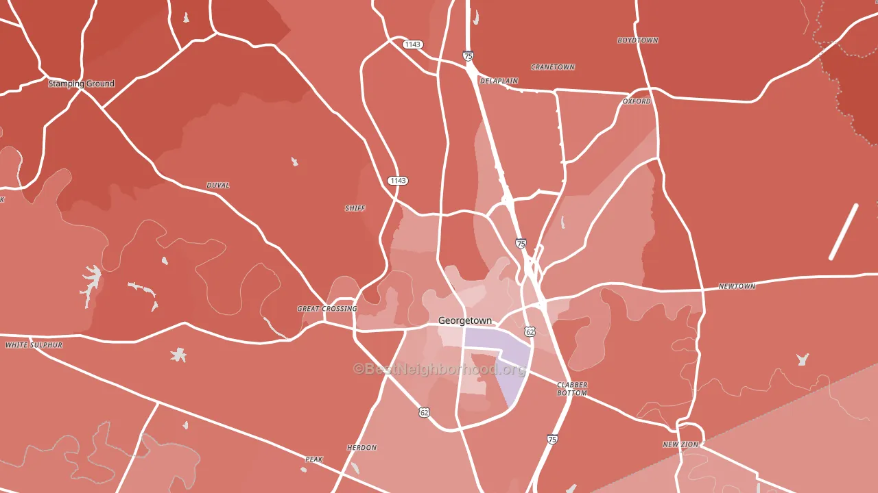 Scott County, KY block-group political-lean map