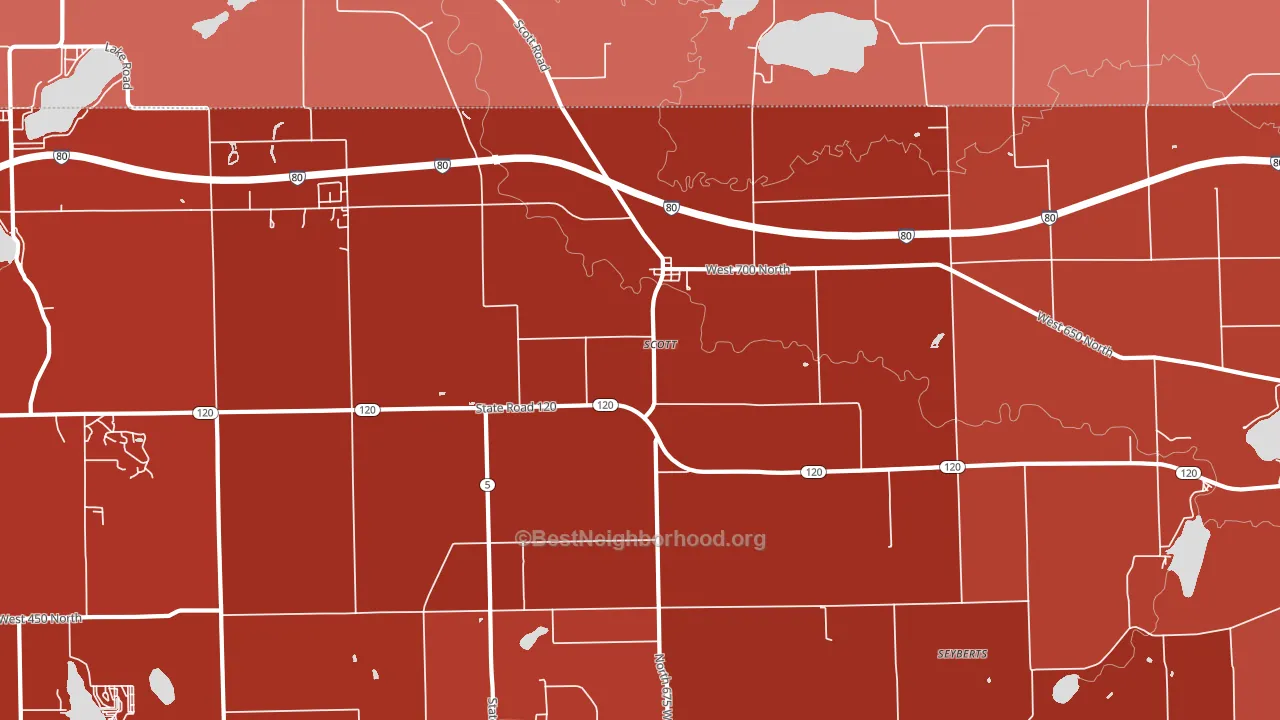 Scott, IN block-group political-lean map