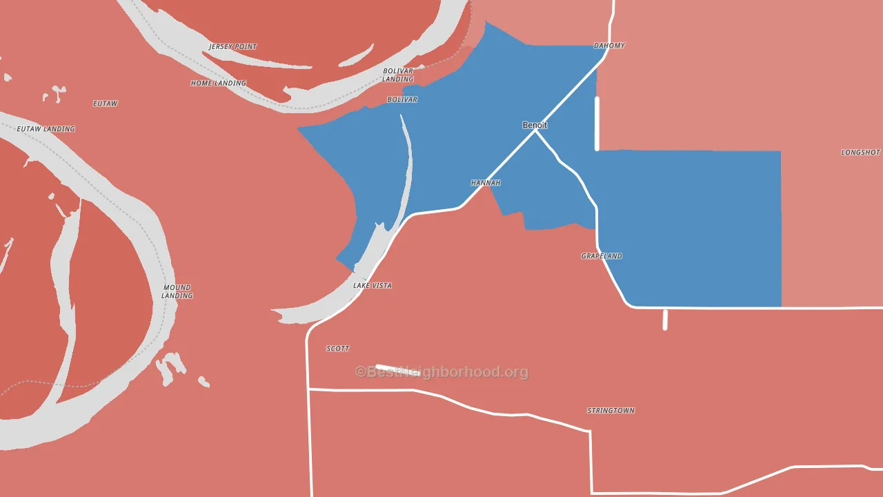 Scott, MS block-group political-lean map