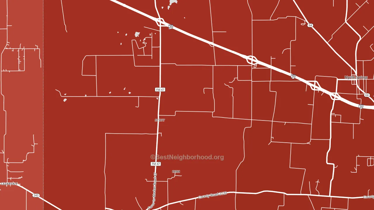 Scott, TX block-group political-lean map