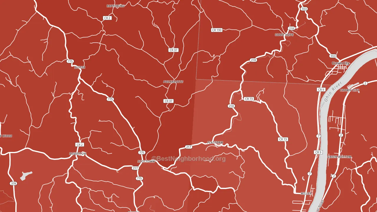 Scottown, OH block-group political-lean map
