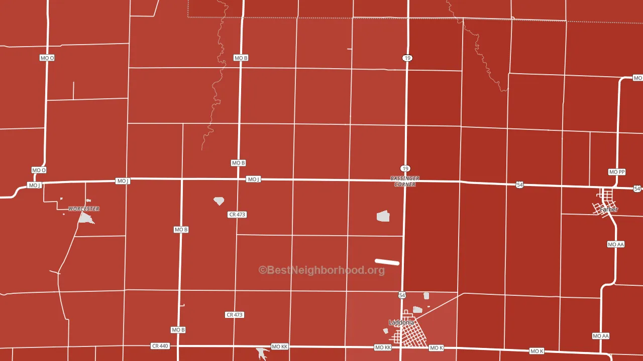 Scotts Corner, MO block-group political-lean map