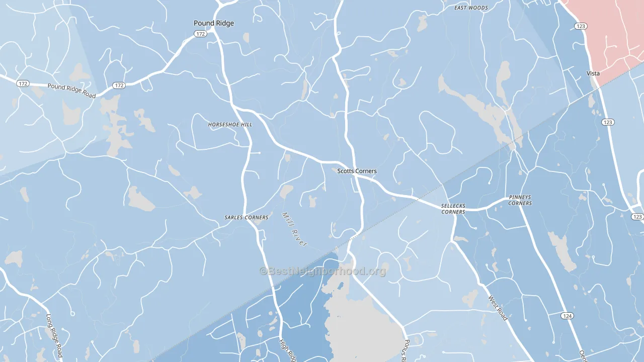 Scotts Corners, NY block-group political-lean map
