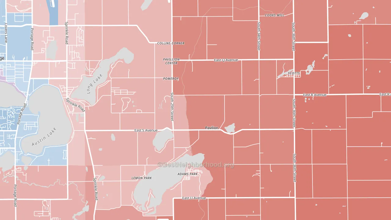 Scotts, MI block-group political-lean map