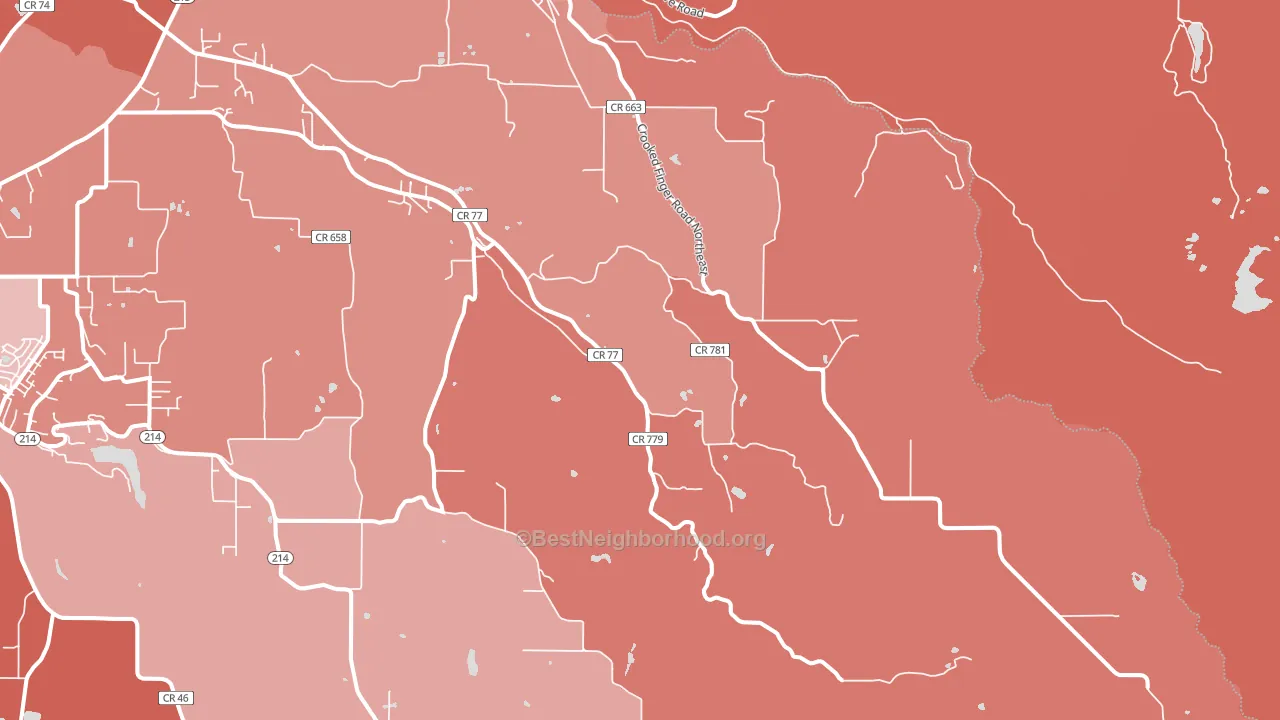 Scotts Mills, OR block-group political-lean map