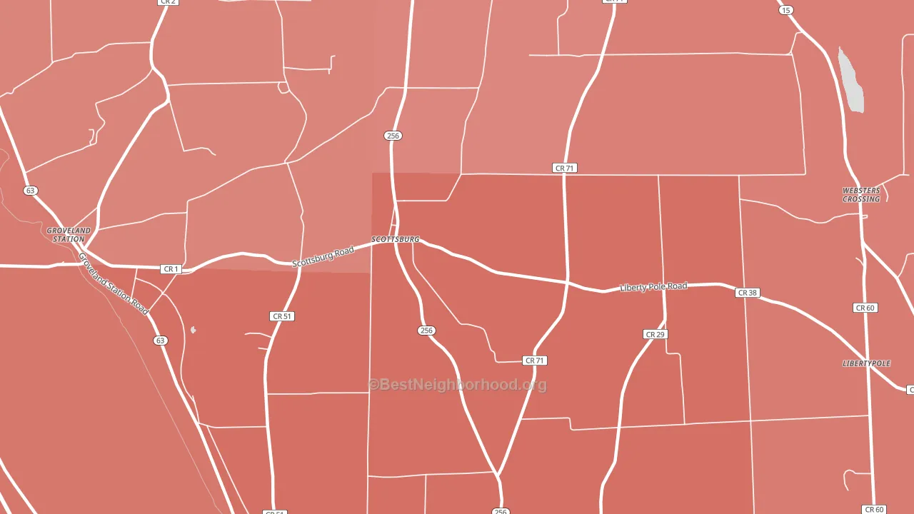 Scottsburg, NY block-group political-lean map
