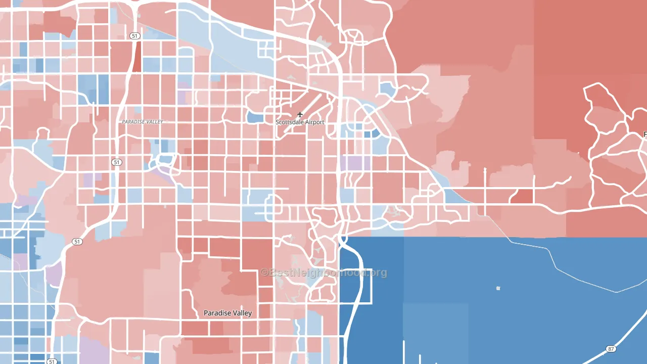 Scottsdale, AZ block-group political-lean map