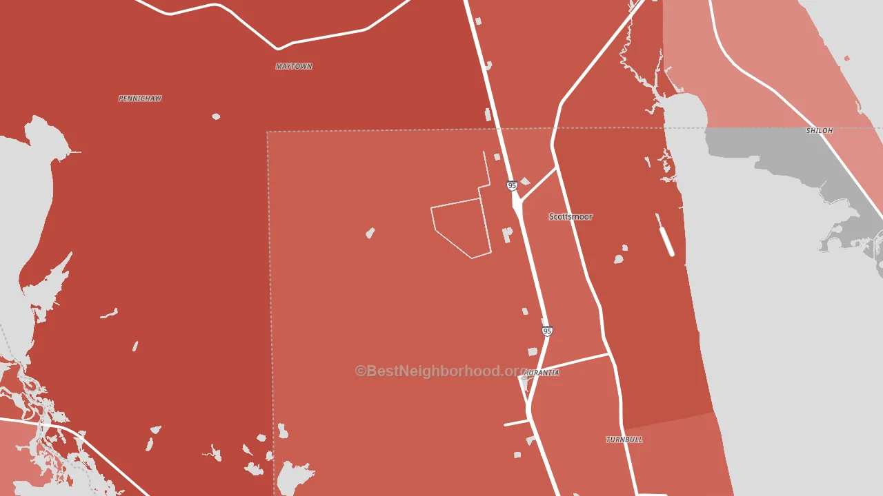 Scottsmoor, FL block-group political-lean map