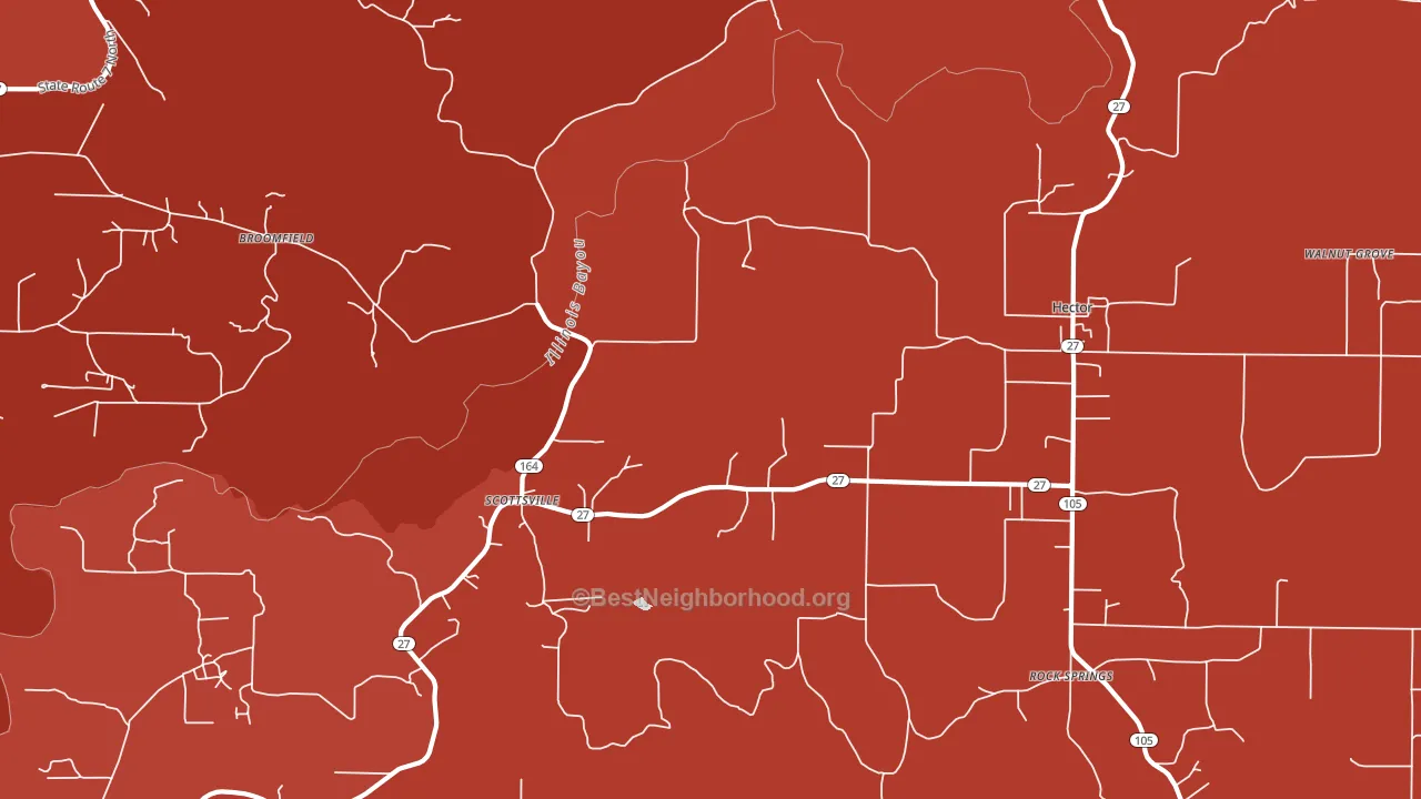 Scottsville, AR block-group political-lean map