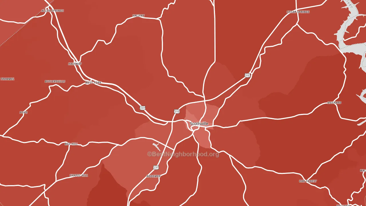 Scottsville, KY block-group political-lean map