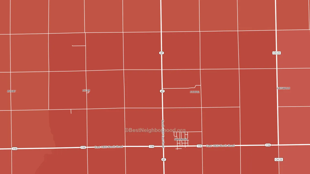 Scovel, IL block-group political-lean map