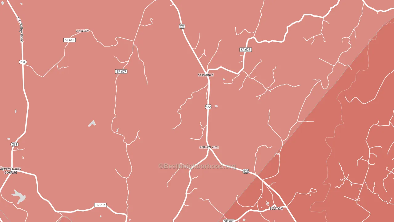 Scrabble, VA block-group political-lean map