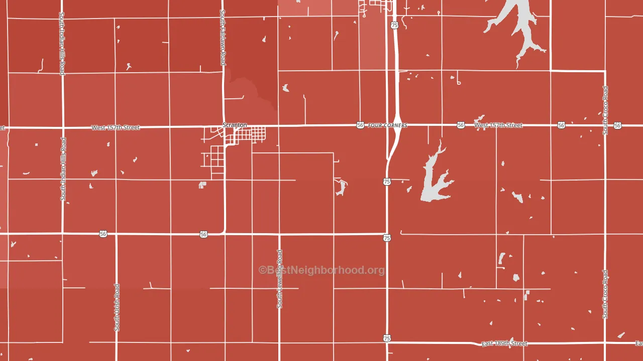 Scranton, KS block-group political-lean map