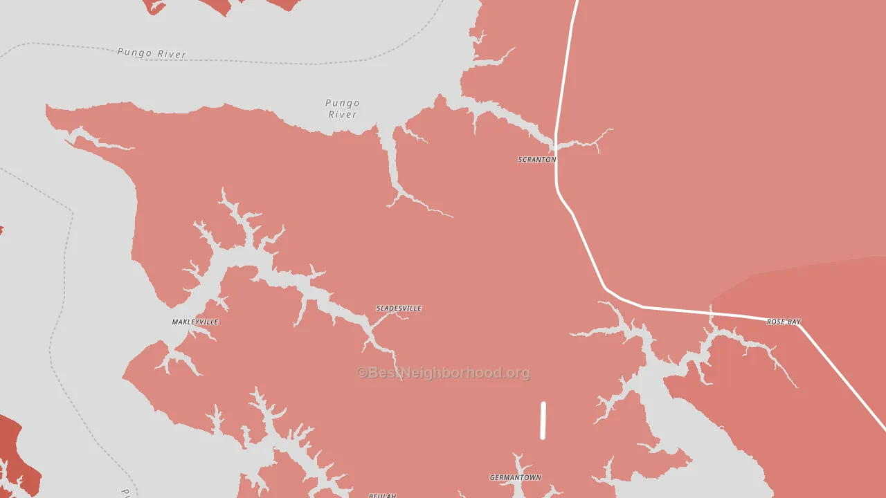 Scranton, NC block-group political-lean map