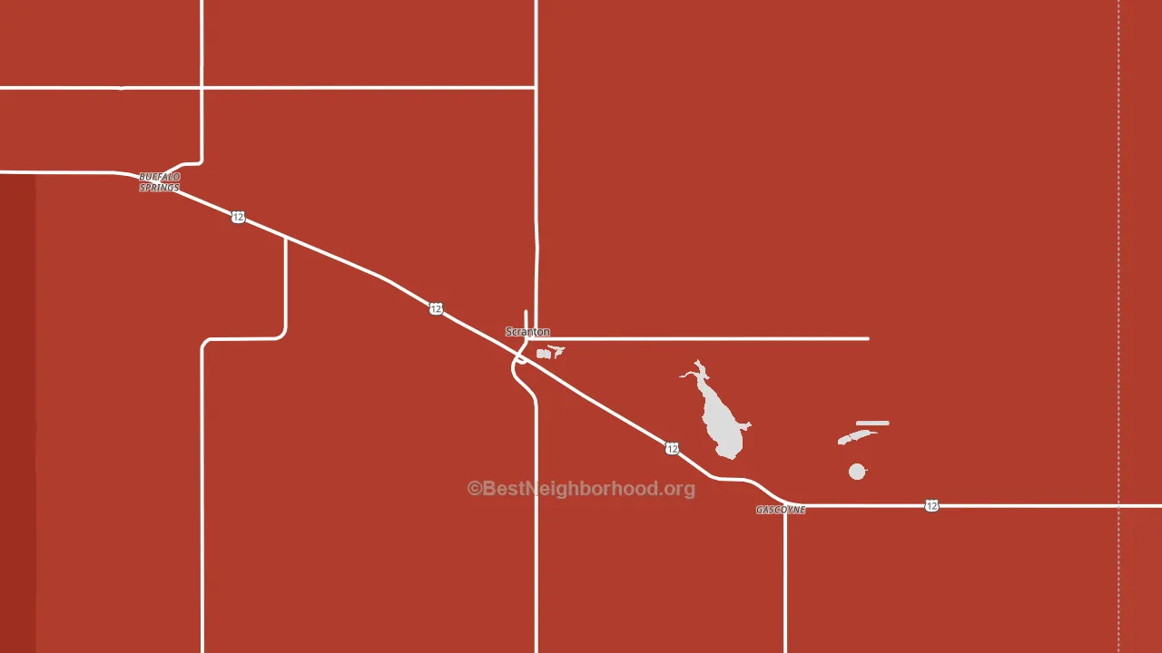 Scranton, ND block-group political-lean map