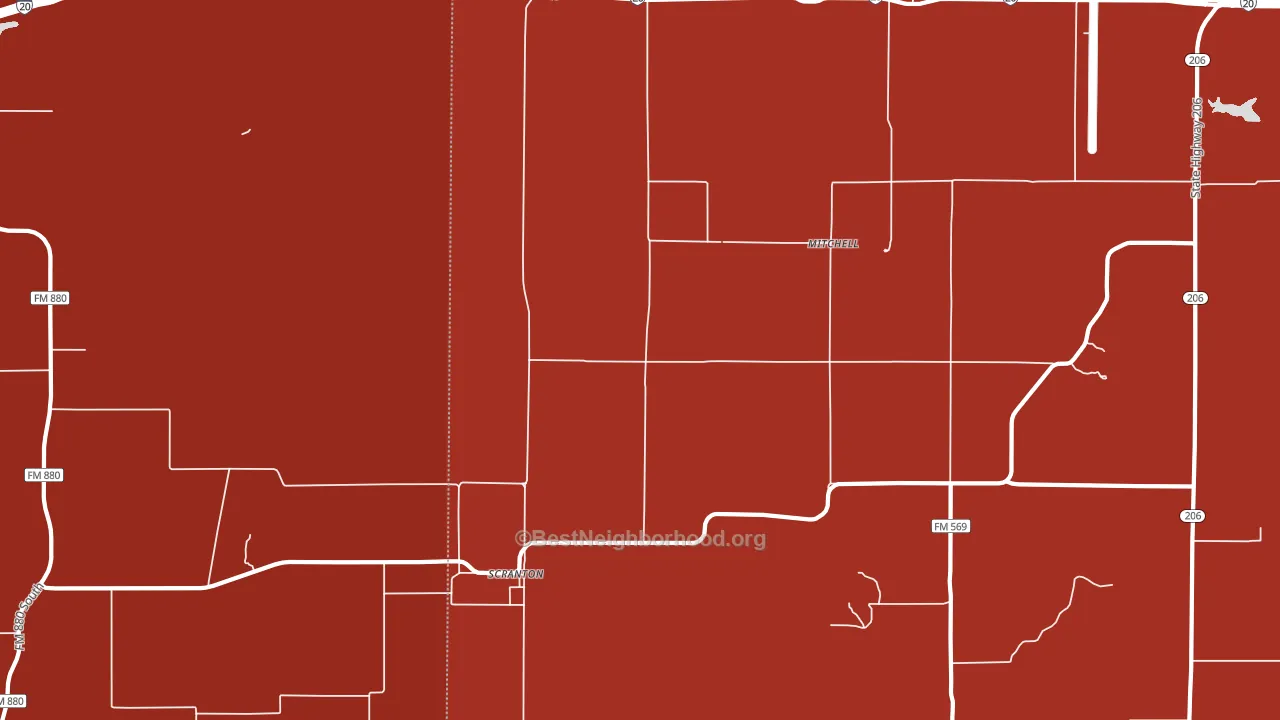 Scranton, TX block-group political-lean map