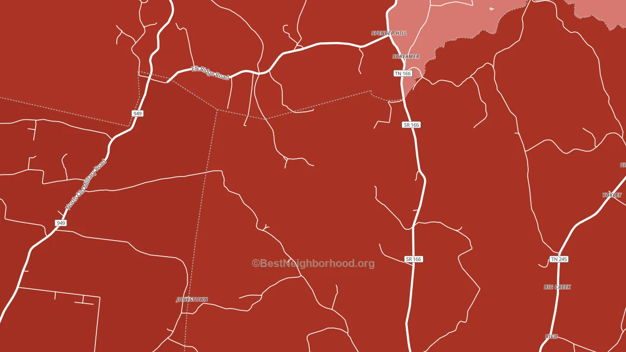Screamer, TN block-group political-lean map
