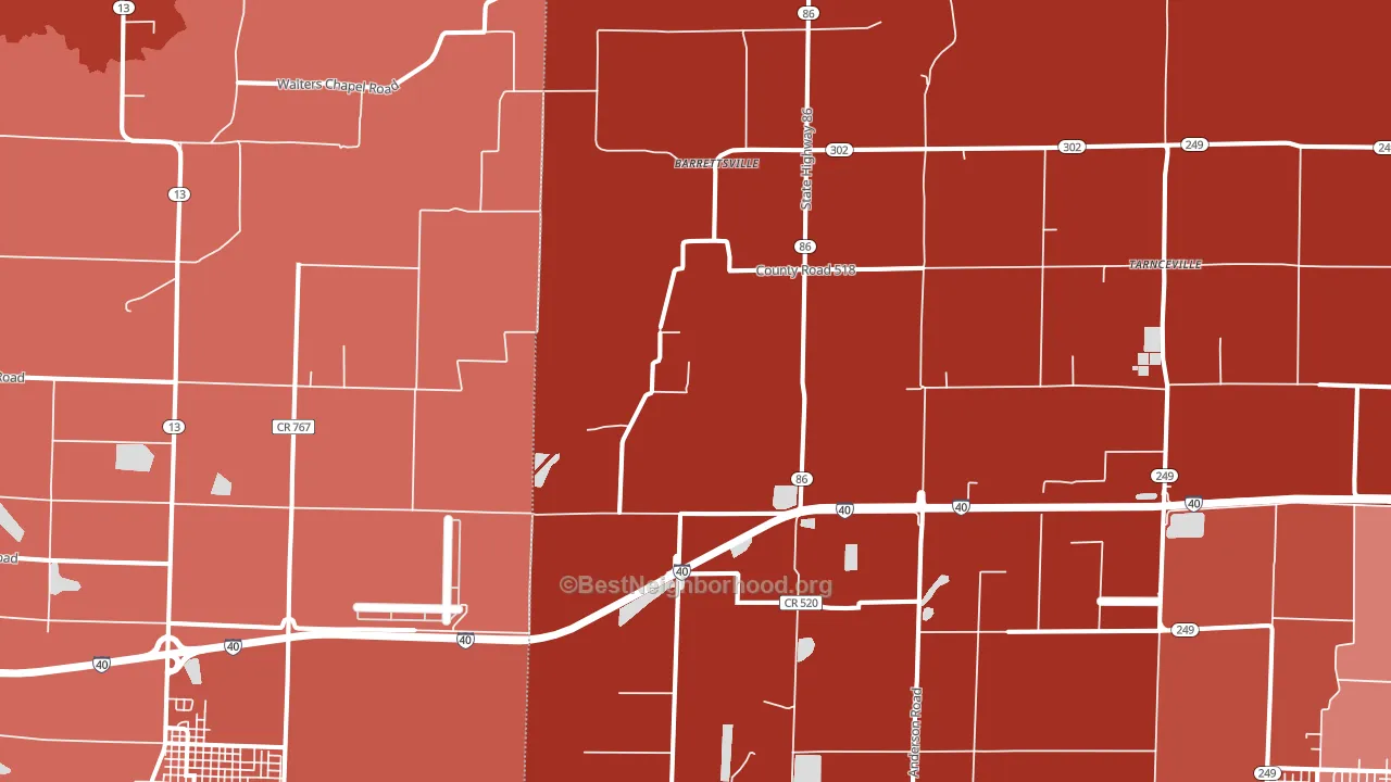 Screeton, AR block-group political-lean map