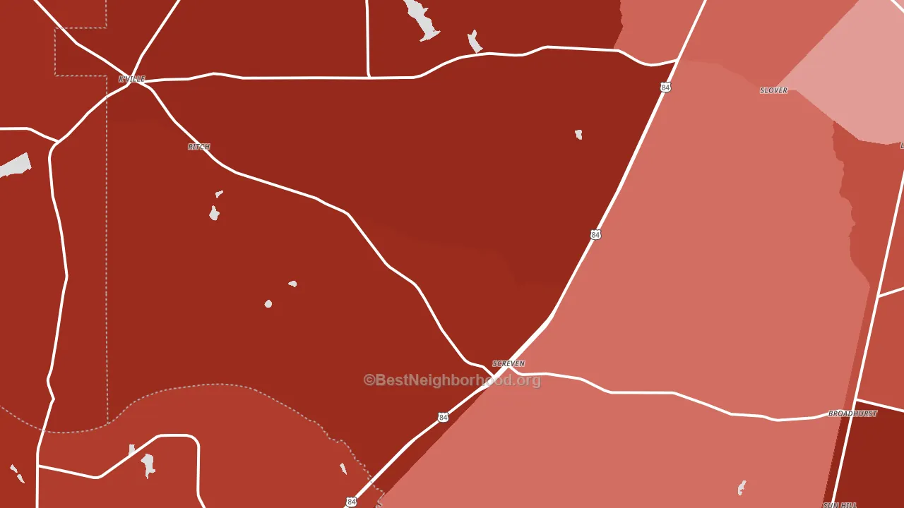 Screven, GA block-group political-lean map