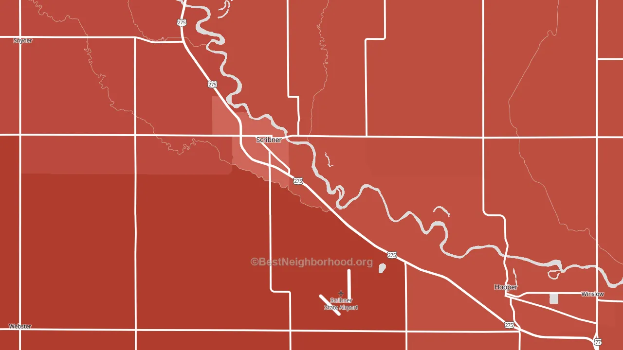 Scribner, NE block-group political-lean map