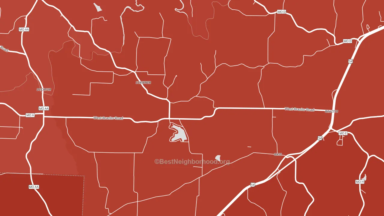 Scrivner, MO block-group political-lean map