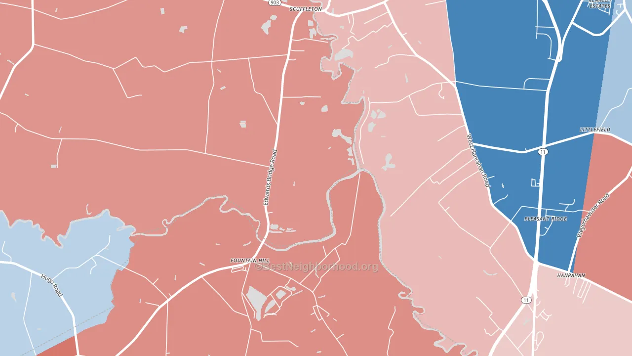 Scuffleton, NC block-group political-lean map