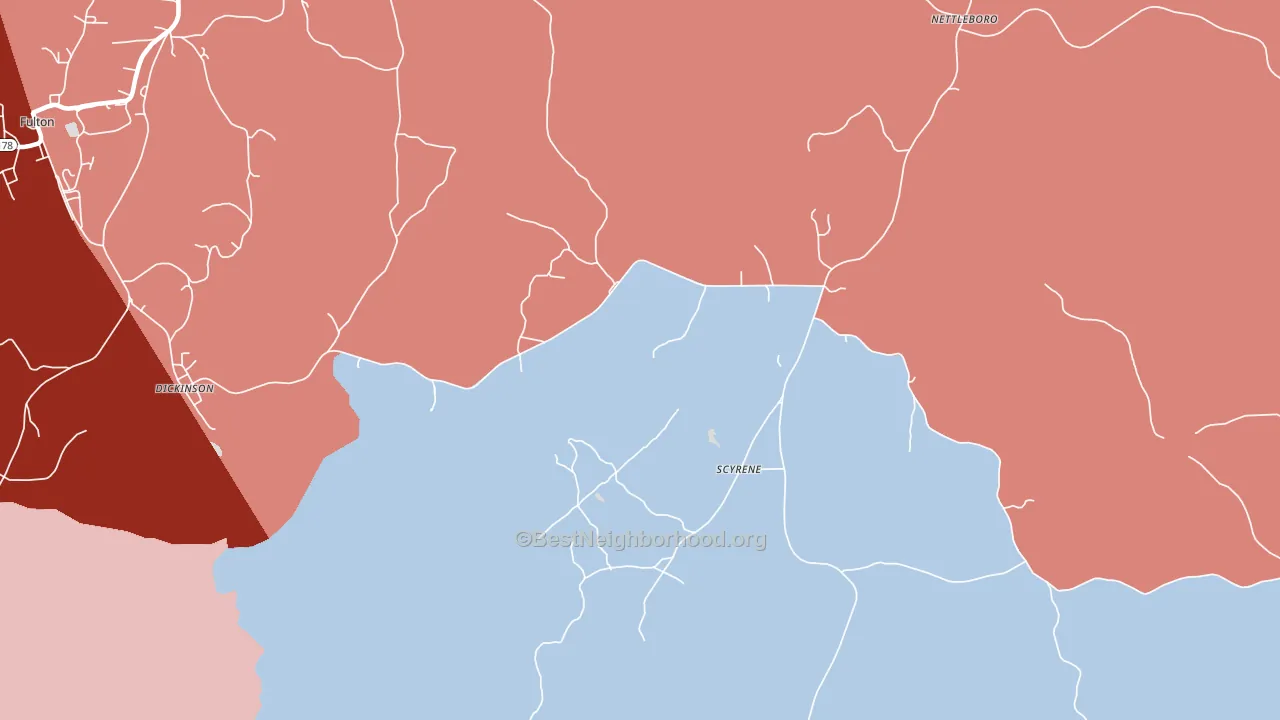 Scyrene, AL block-group political-lean map