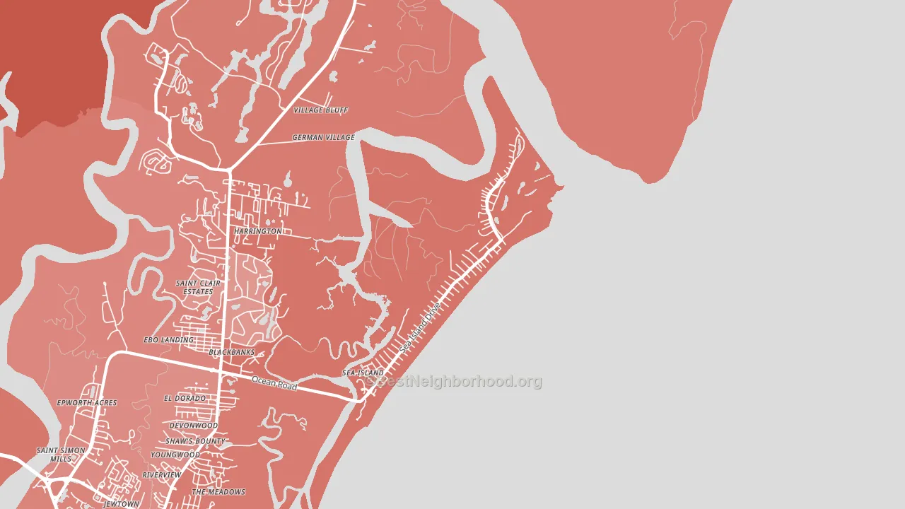 Sea Island, GA block-group political-lean map