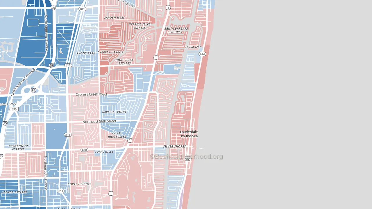 Sea Ranch Lakes, FL block-group political-lean map