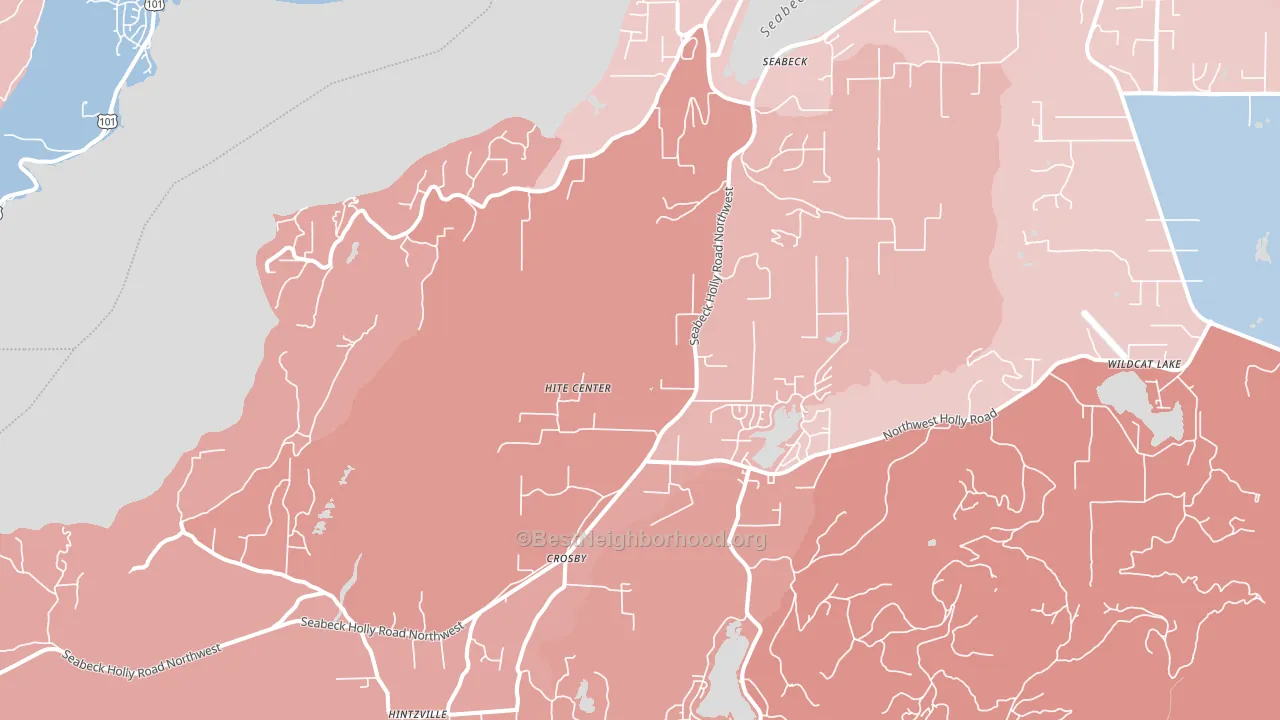 Seabeck, WA block-group political-lean map