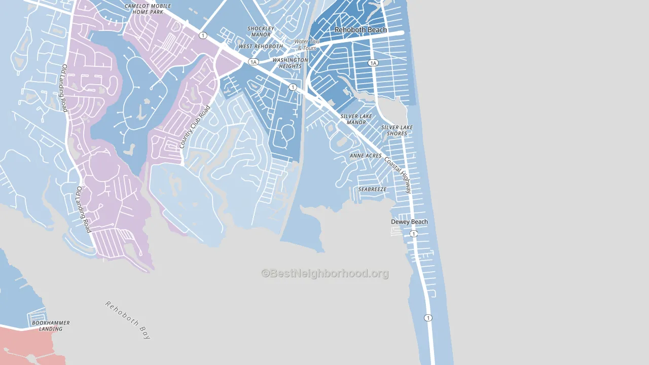 Seabreeze, DE block-group political-lean map
