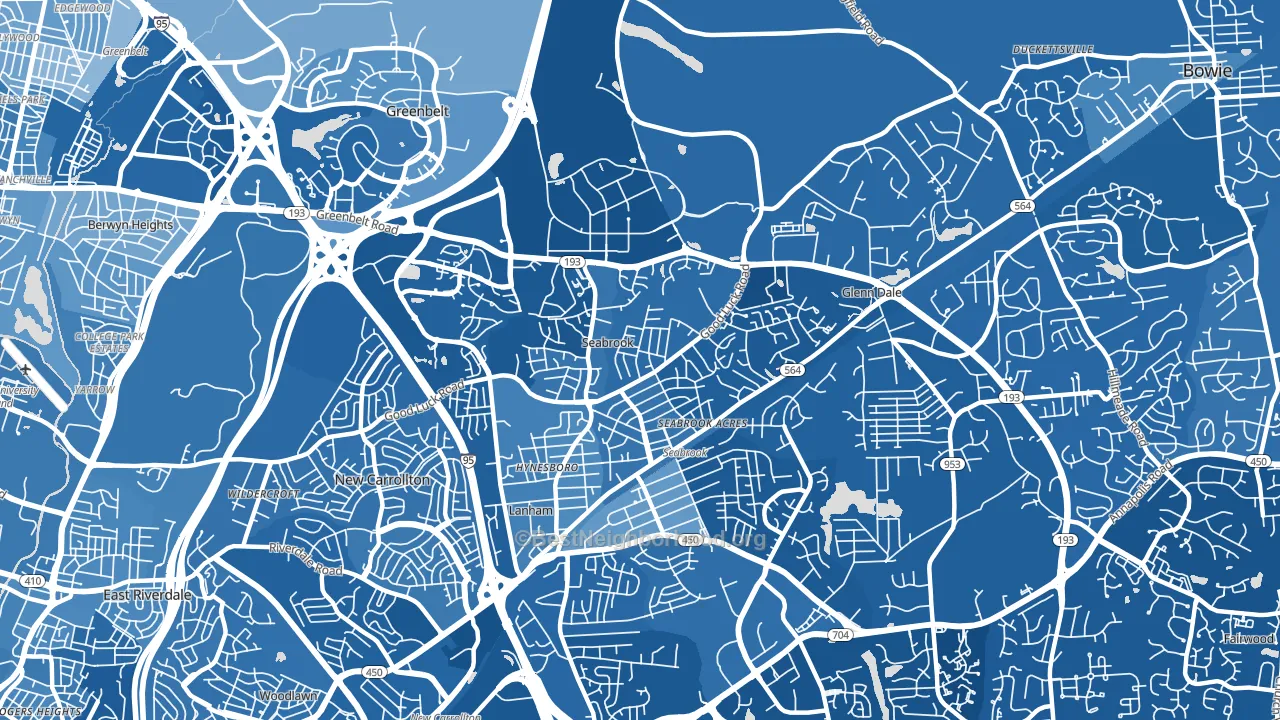 Seabrook, MD block-group political-lean map