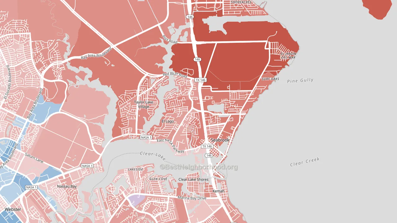 Seabrook, TX block-group political-lean map