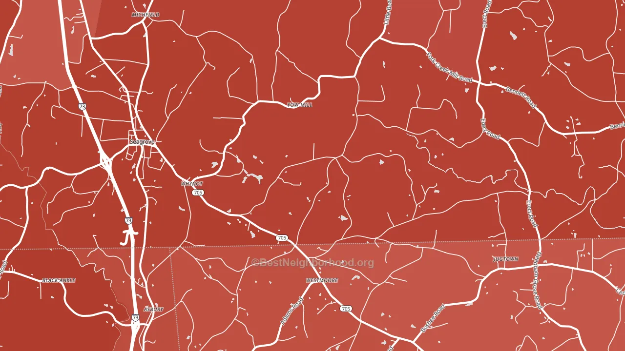 Seagrove, NC block-group political-lean map