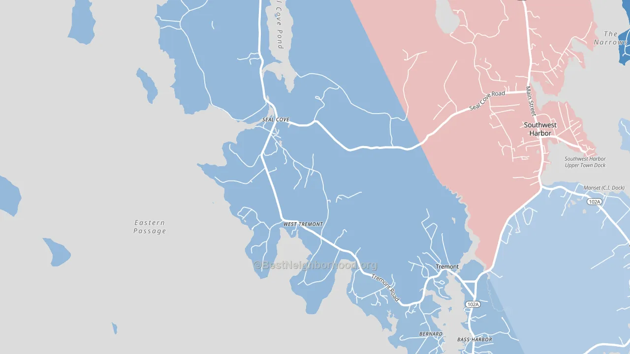 Seal Cove, ME block-group political-lean map