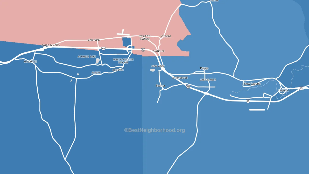Seama, NM block-group political-lean map
