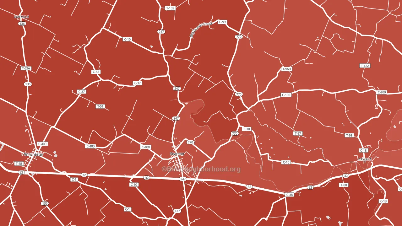 Seaman, OH block-group political-lean map